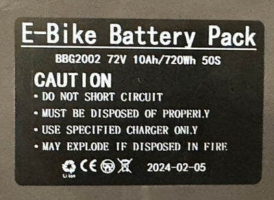 72v 60amp 10Ah 21700 E-bike Battery