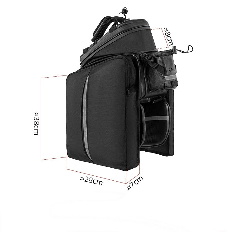 Electrify Bike Rear Rack Bag with Integrated Panniers